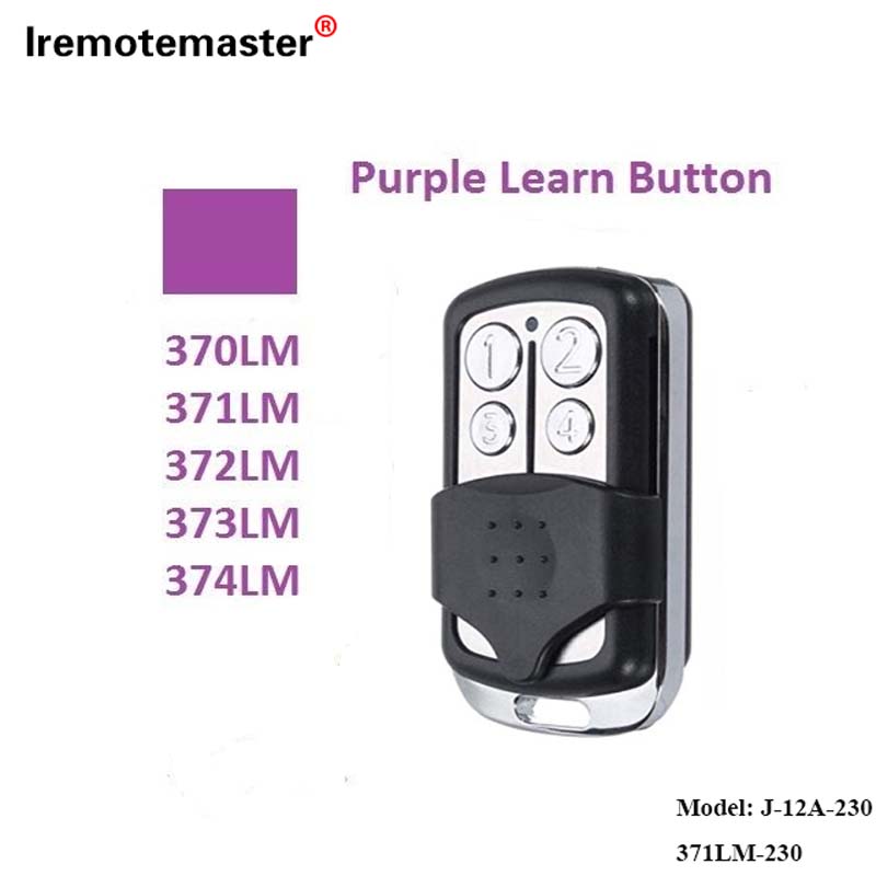 За 370LM, 371LM, 372LM, 373LM, 374LM Purple Learn Button 315MHz Rolling Code