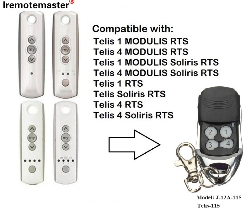 За Telis 1 RTS Telis Soliris RTS 4 RTS Дистанционно управление за гаражна врата 433.42MHz